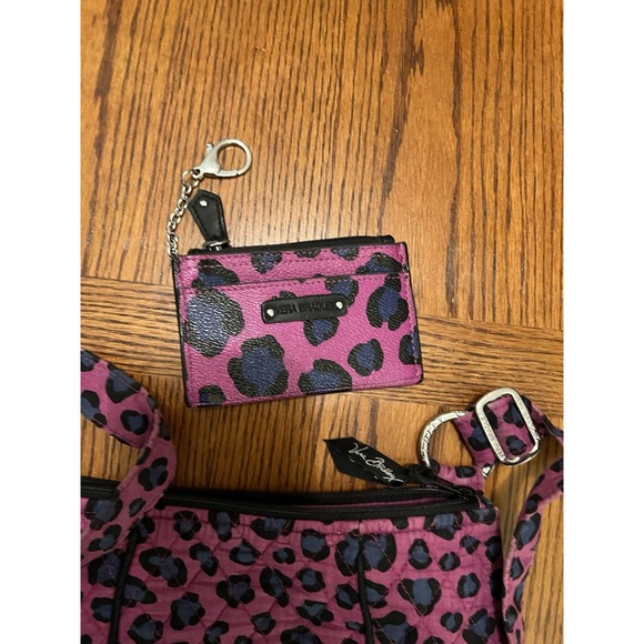 Vera Bradley Purple/Blue Cheetah Crossbody And ID Keyring - Picture 2 of 7